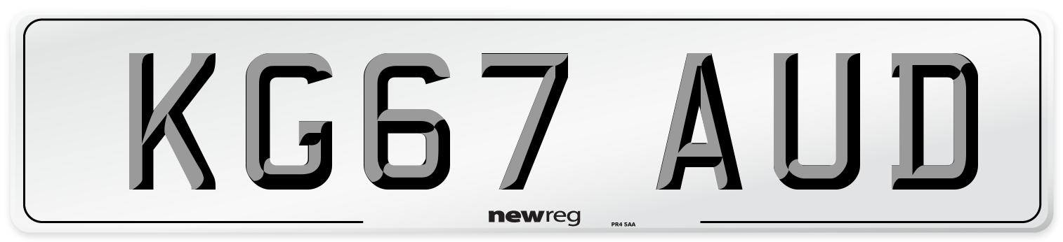 KG67 AUD Number Plate from New Reg